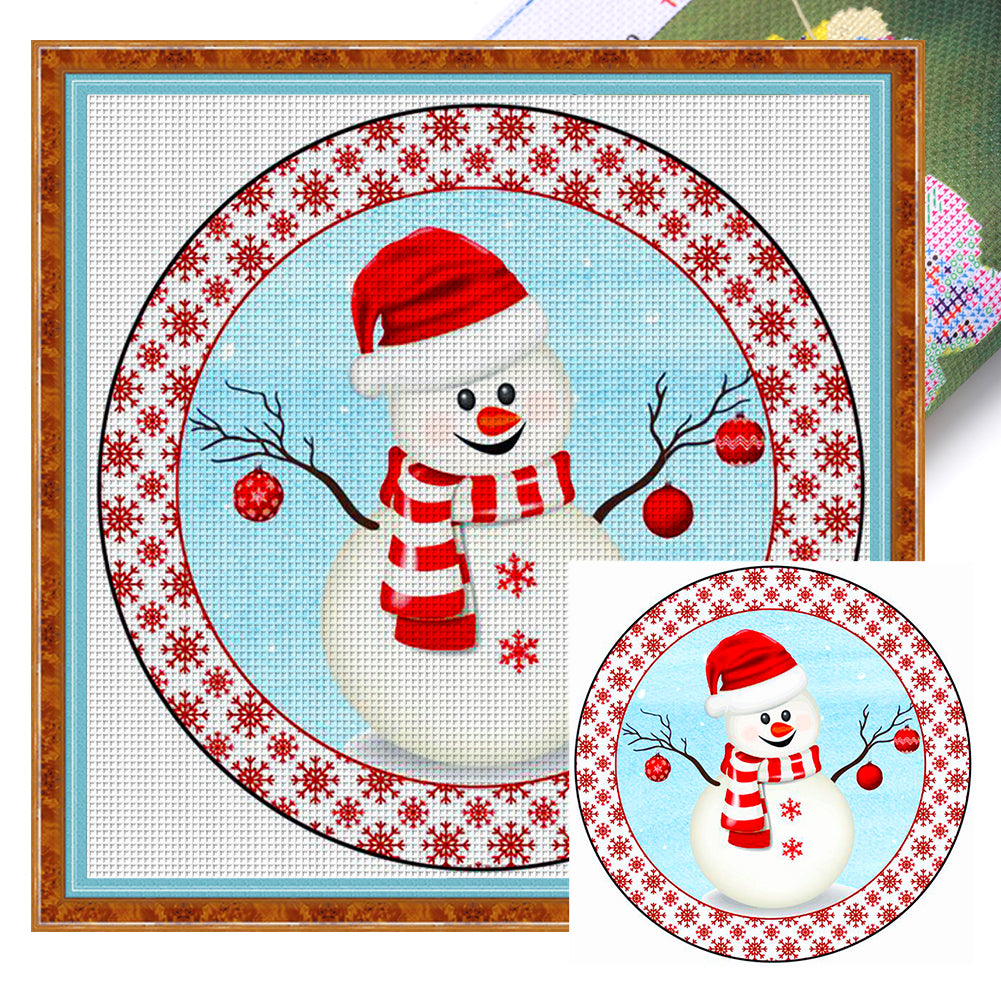 Christmas Snowman - 11CT Stamped Cross Stitch 40*40CM