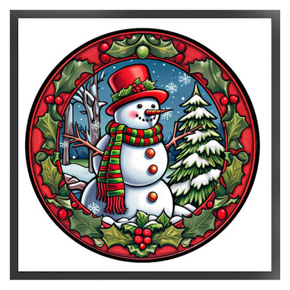 Christmas Snowman - 11CT Stamped Cross Stitch 40*40CM