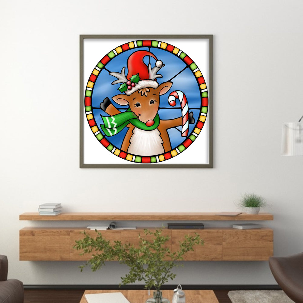 Christmas Deer - 11CT Stamped Cross Stitch 40*40CM