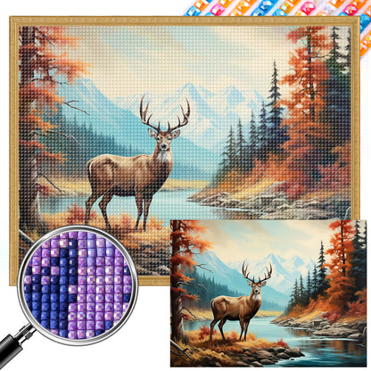 Forest Fawn - Full AB Square Drill Diamond Painting 40*30CM