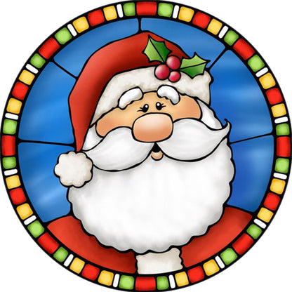 Glass Painting-Santa Claus - 11CT Stamped Cross Stitch 50*50CM