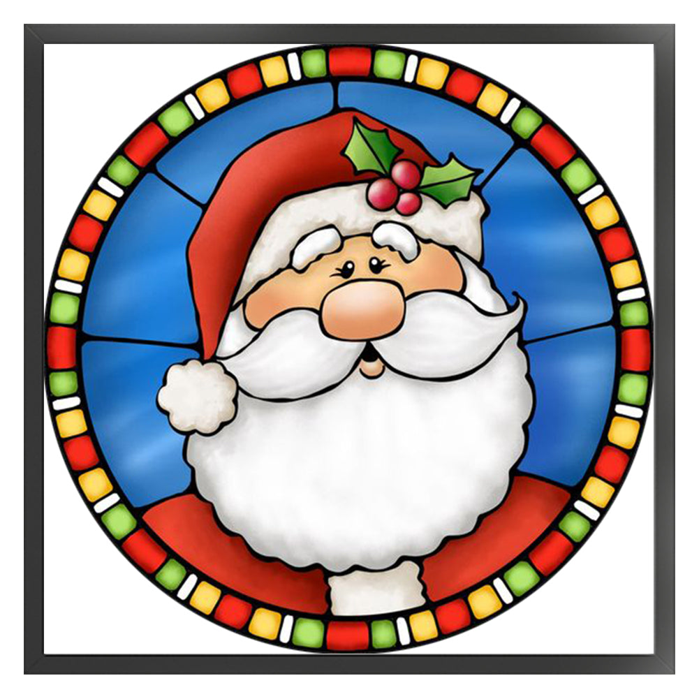 Glass Painting-Santa Claus - 11CT Stamped Cross Stitch 50*50CM