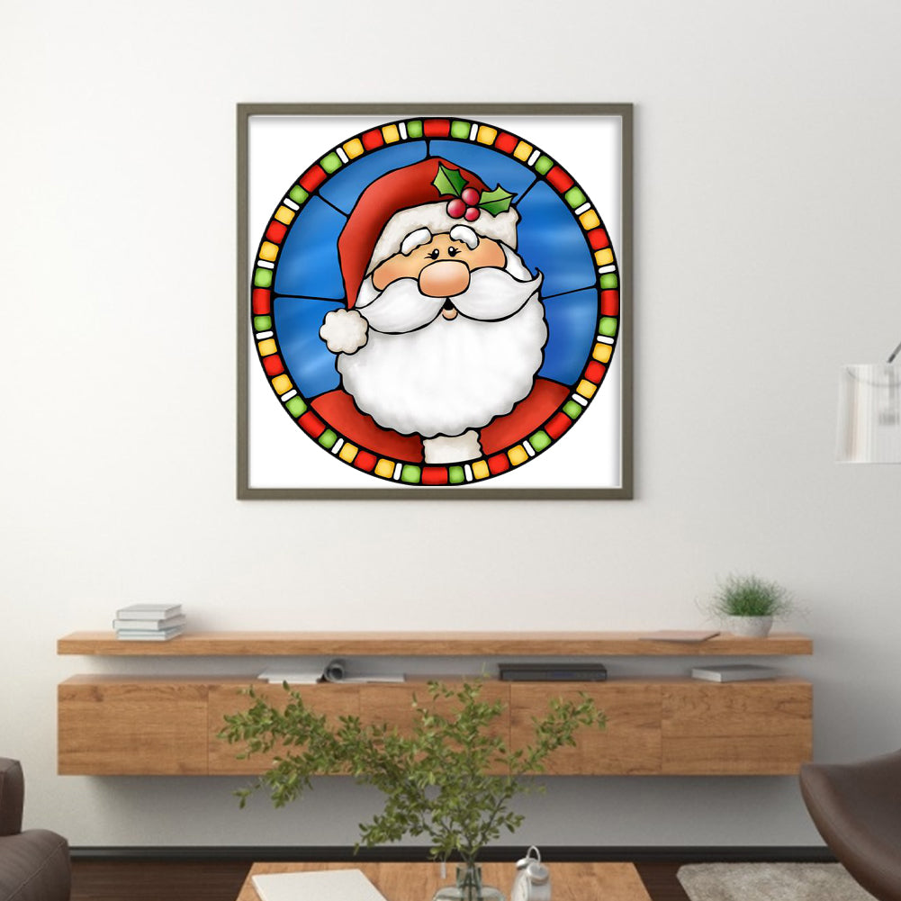 Glass Painting-Santa Claus - 11CT Stamped Cross Stitch 50*50CM