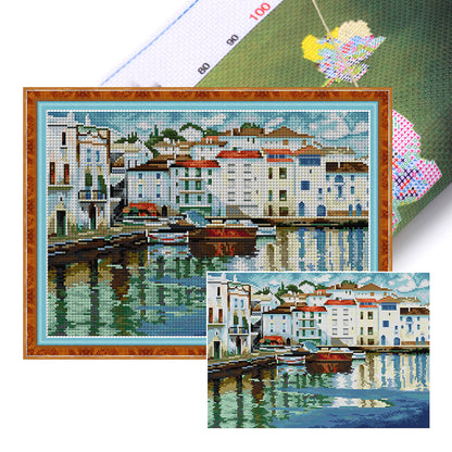 Quiet Bay - 14CT Stamped Cross Stitch 41*29CM(Joy Sunday)