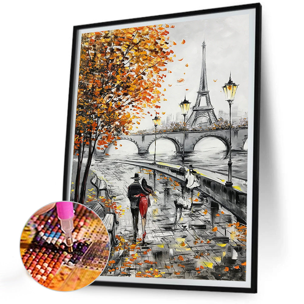 Street Painting In Paris - Full Round Drill Diamond Painting 30*40CM
