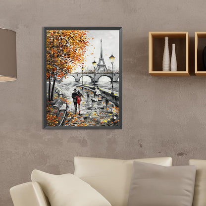 Street Painting In Paris - Full Round Drill Diamond Painting 30*40CM