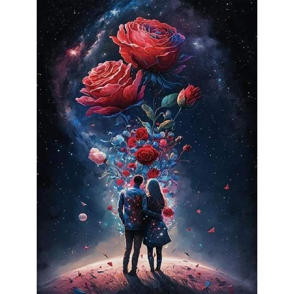 Rose Lover - Full Round Drill Diamond Painting 30*40CM