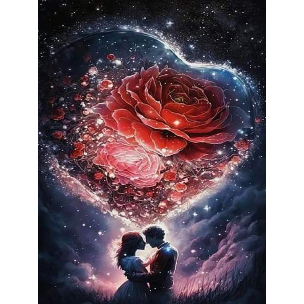 Rose Lover - Full Round Drill Diamond Painting 30*40CM