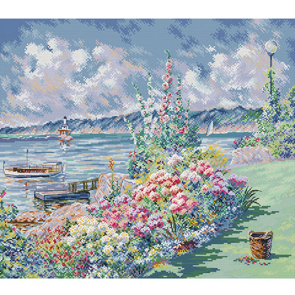 Flower Coast - 14CT Stamped Cross Stitch 52*44CM(Joy Sunday)