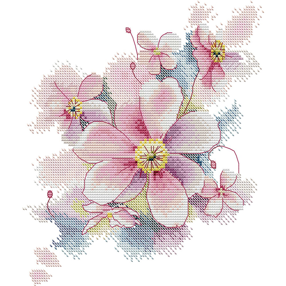 Elegant Peach Blossom - 14CT Stamped Cross Stitch 26*28CM(Joy Sunday)