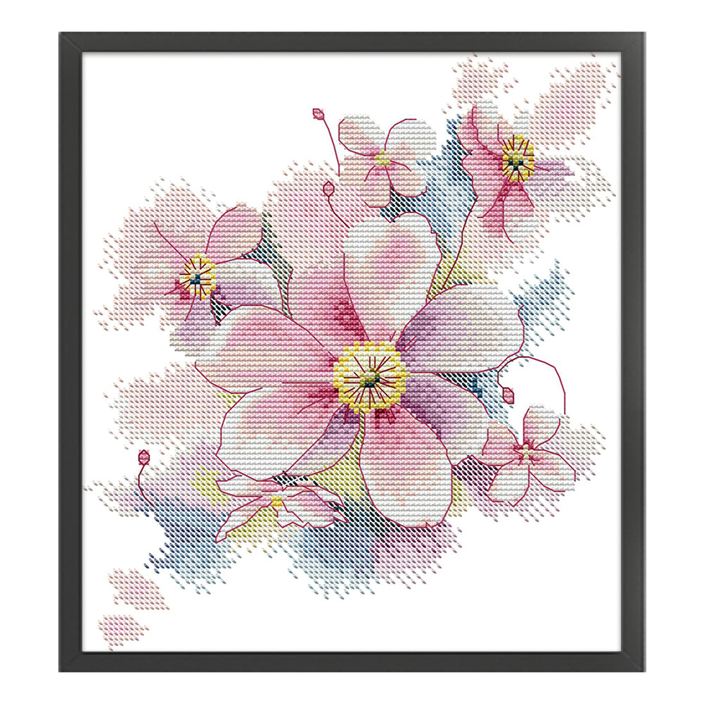 Elegant Peach Blossom - 14CT Stamped Cross Stitch 26*28CM(Joy Sunday)