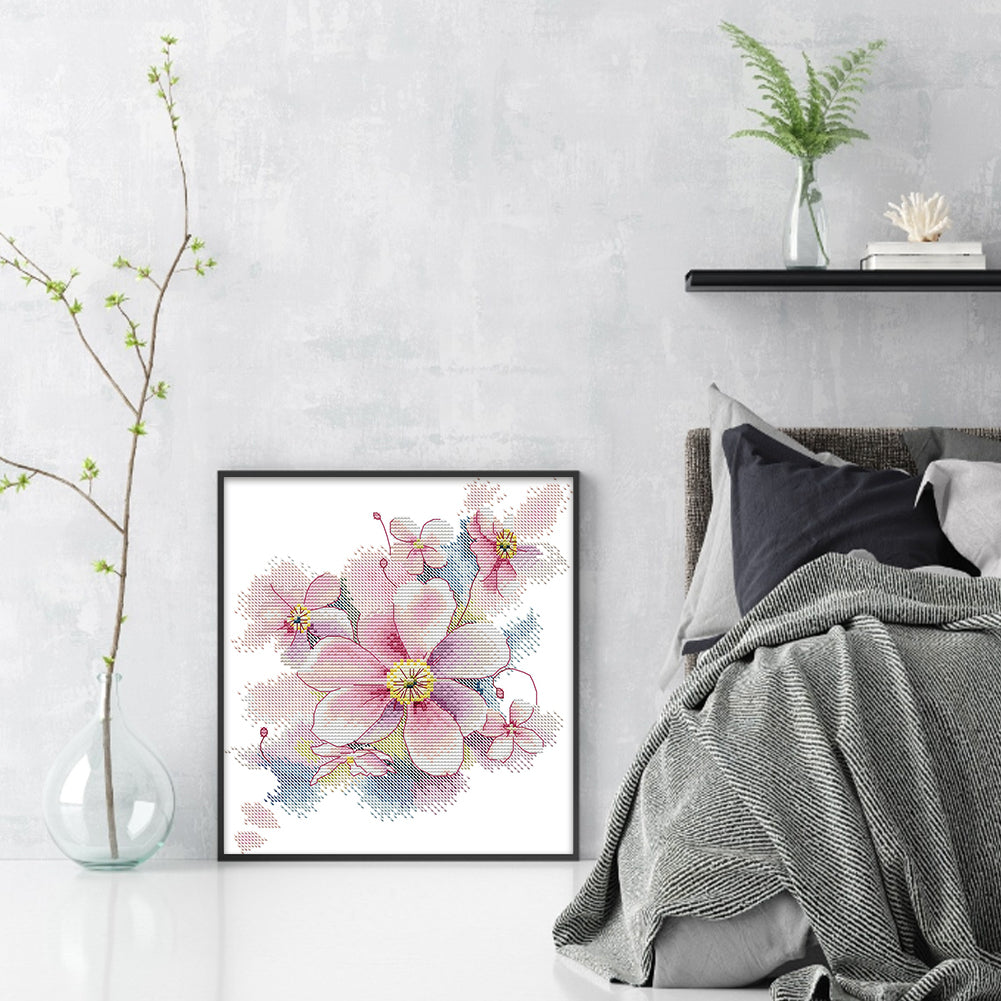 Elegant Peach Blossom - 14CT Stamped Cross Stitch 26*28CM(Joy Sunday)