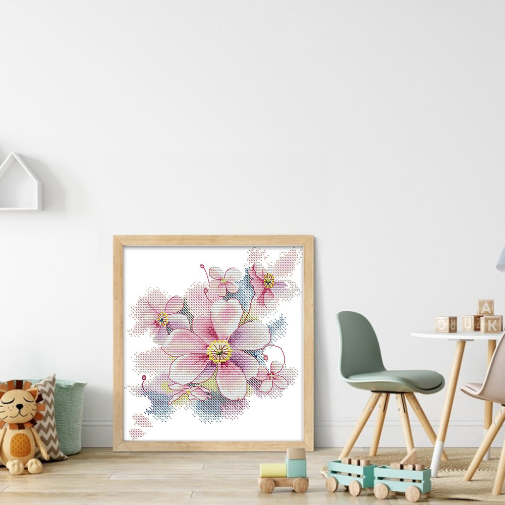 Elegant Peach Blossom - 14CT Stamped Cross Stitch 26*28CM(Joy Sunday)