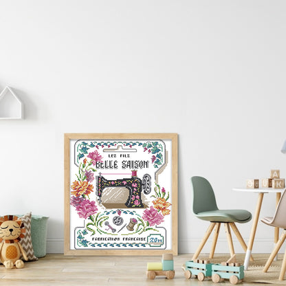 Sewing Machine - 14CT Stamped Cross Stitch 28*30CM(Joy Sunday)