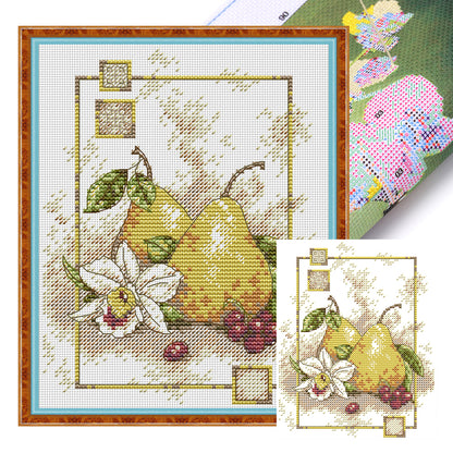 Pear - 14CT Stamped Cross Stitch 18*22CM(Joy Sunday)