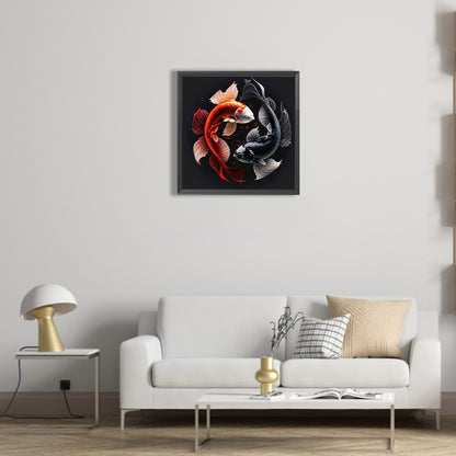 Pisces Yin And Yang Chart - Full Round Drill Diamond Painting 40*40CM
