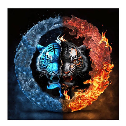 Tiger Yin Yang Diagram - Full Round Drill Diamond Painting 40*40CM