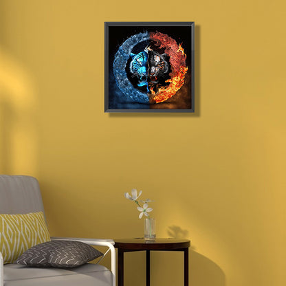 Tiger Yin Yang Diagram - Full Round Drill Diamond Painting 40*40CM