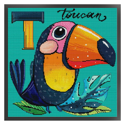 Parrot - 14CT Stamped Cross Stitch 40*40CM(Joy Sunday)