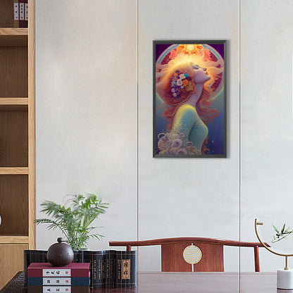 Meditating Woman - Full Round Drill Diamond Painting 30*50CM