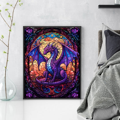 Glass Painting-Pterosaur - 14CT Stamped Cross Stitch 40*50CM