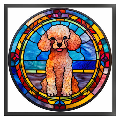 Glass Painting-Dog - 11CT Stamped Cross Stitch 40*40CM