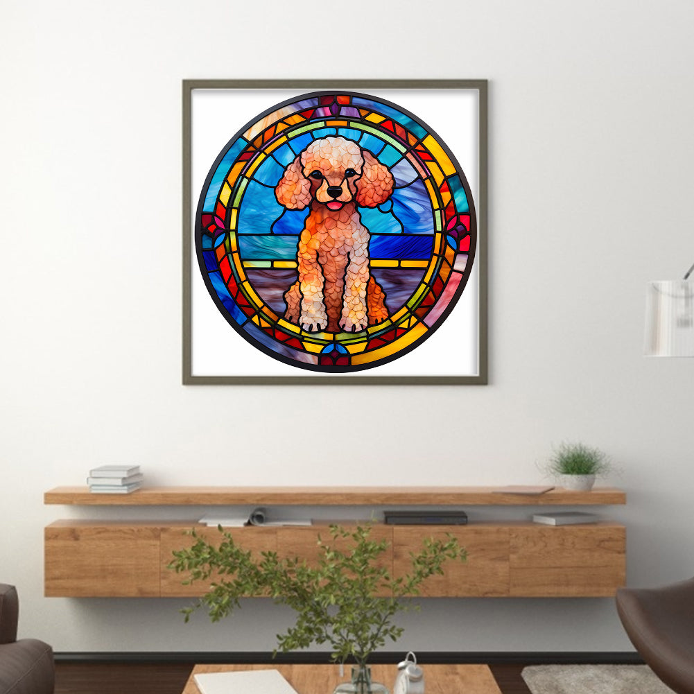 Glass Painting-Dog - 11CT Stamped Cross Stitch 40*40CM