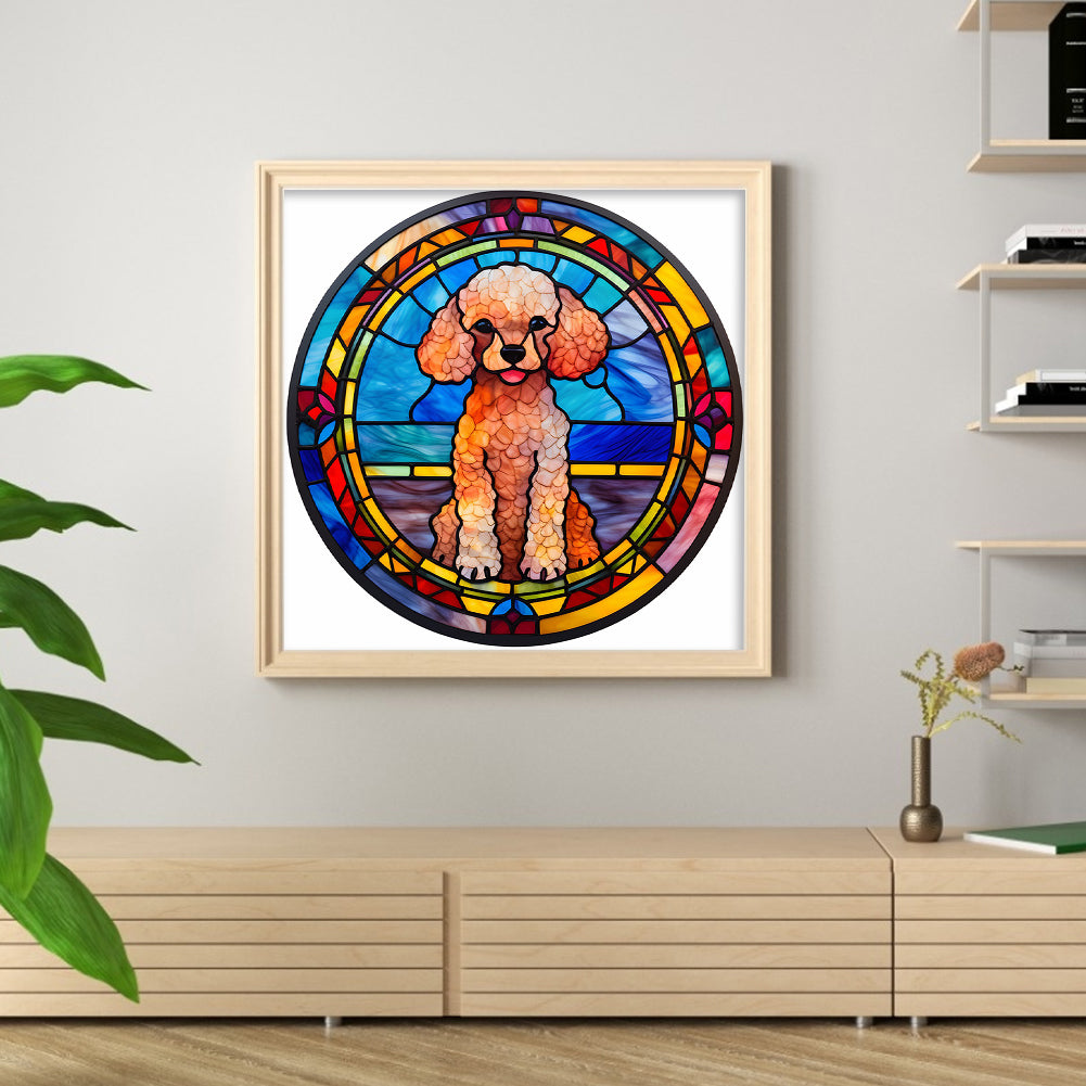 Glass Painting-Dog - 11CT Stamped Cross Stitch 40*40CM