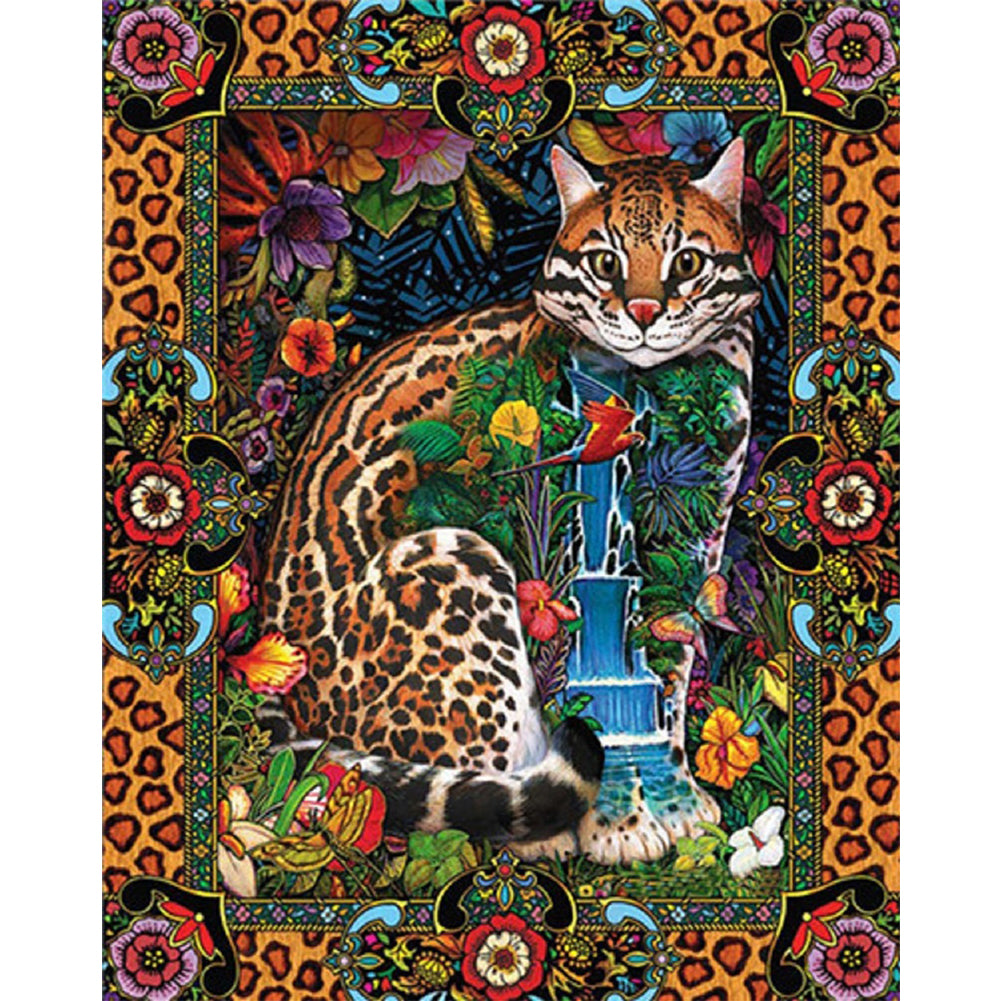 Retro Cat Poster - 11CT Stamped Cross Stitch 50*60CM