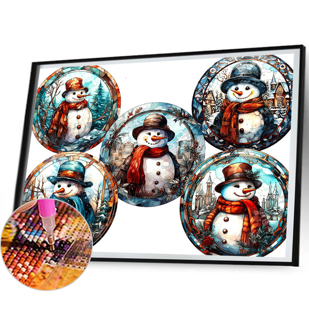 Christmas Snowman - Full Round Drill Diamond Painting 50*40CM