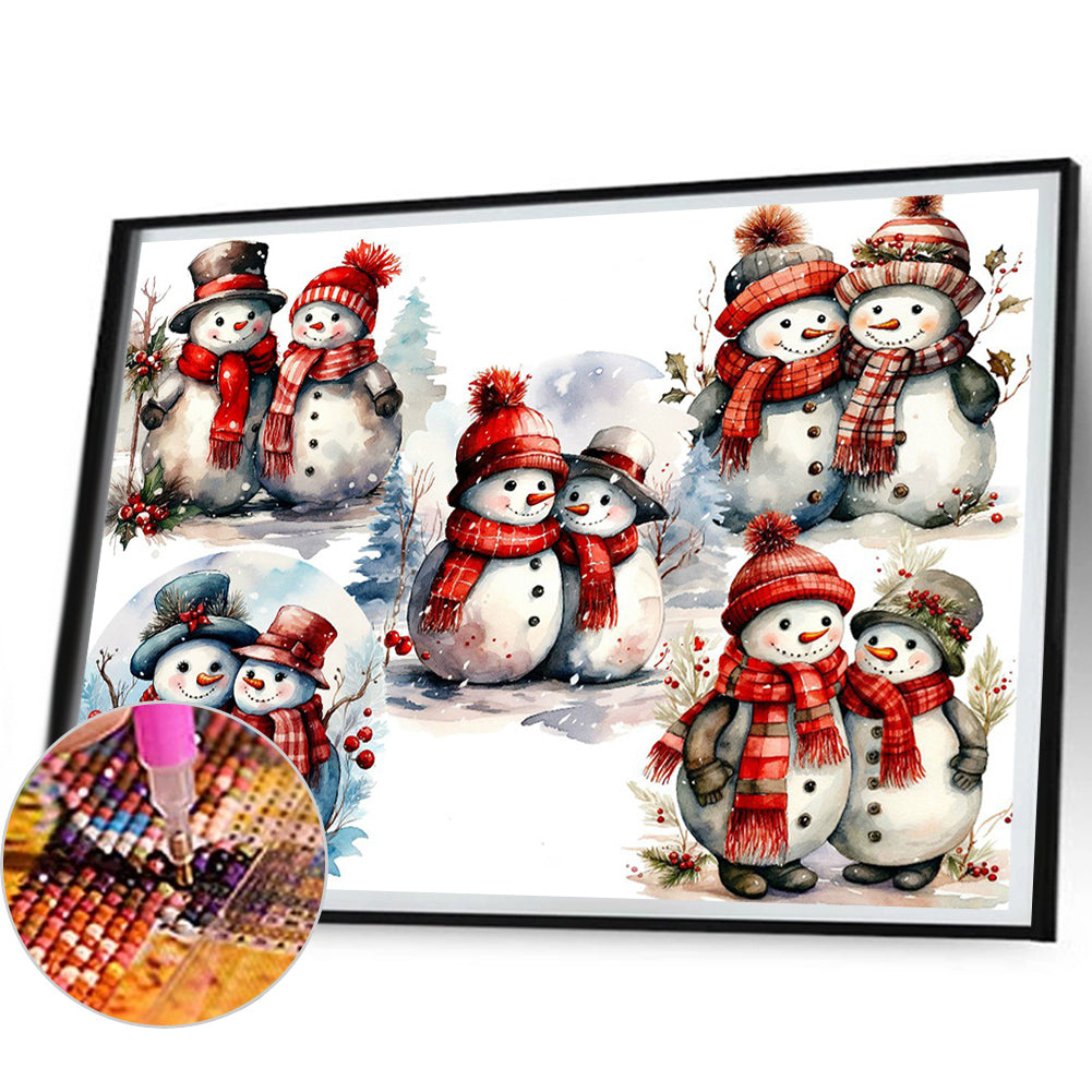 Christmas Snowman - Full Round Drill Diamond Painting 50*40CM