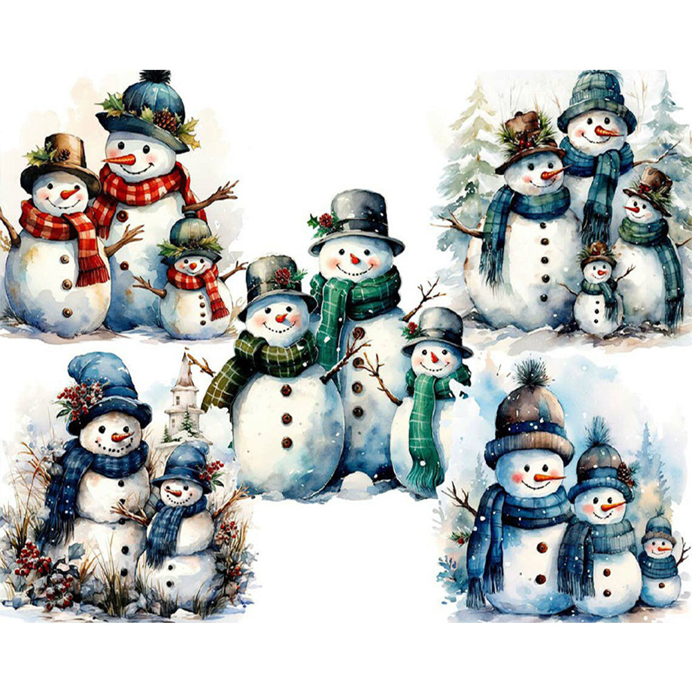 Christmas Snowman - Full Round Drill Diamond Painting 50*40CM