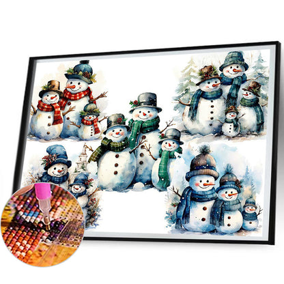 Christmas Snowman - Full Round Drill Diamond Painting 50*40CM