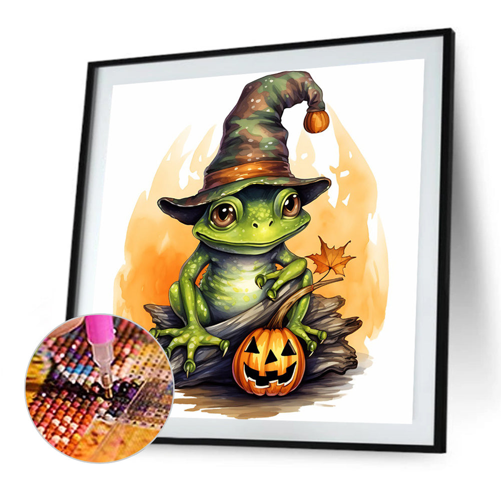 Halloween Pumpkin Frog - Full Round Drill Diamond Painting 40*40CM