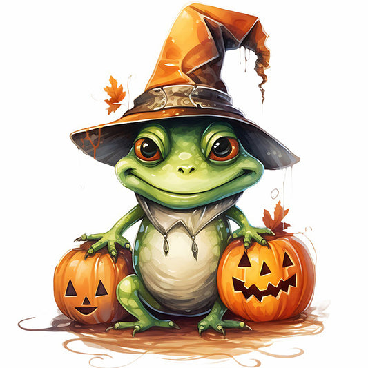 Halloween Pumpkin Frog - Full Round Drill Diamond Painting 40*40CM