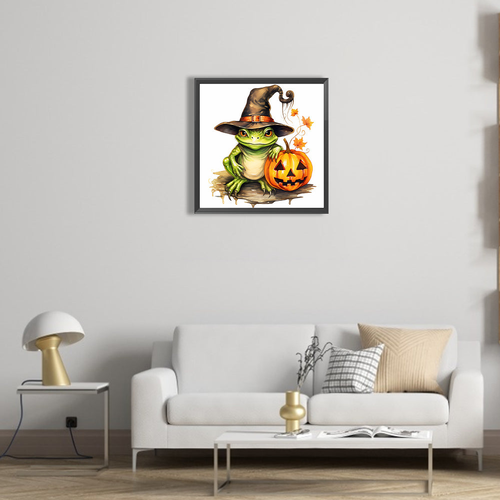 Halloween Pumpkin Frog - Full Round Drill Diamond Painting 40*40CM