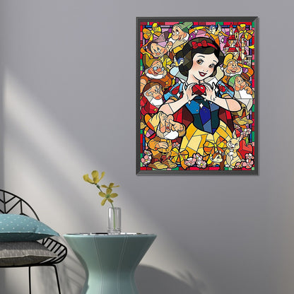 Snow White Glass Painting - Full Round Drill Diamond Painting 50*60CM