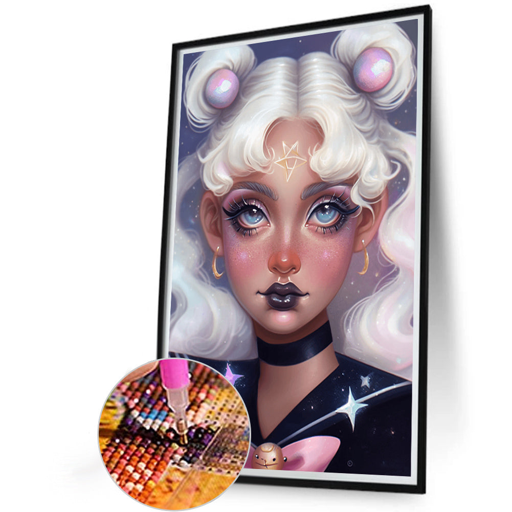 Dark Candy Girl - Full AB Round Drill Diamond Painting 40*60CM