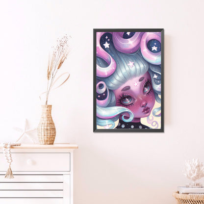 Dark Candy Girl - Full AB Round Drill Diamond Painting 40*60CM