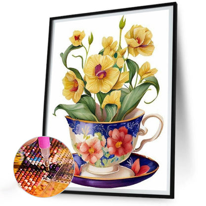 Teacup Bouquet - Full Round Drill Diamond Painting 30*40CM