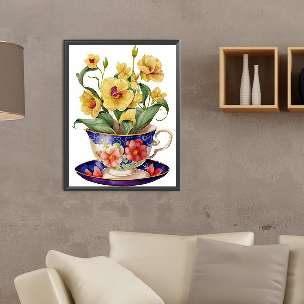 Teacup Bouquet - Full Round Drill Diamond Painting 30*40CM