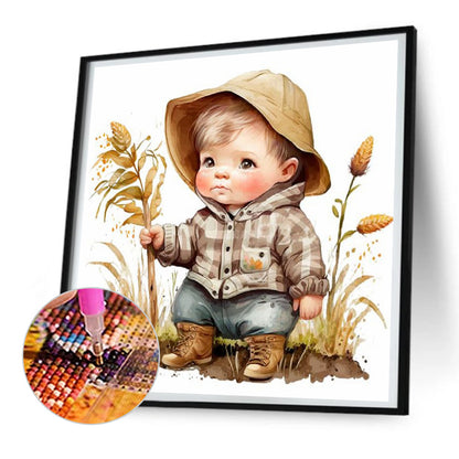 Farm Kid - Full Round Drill Diamond Painting 30*30CM