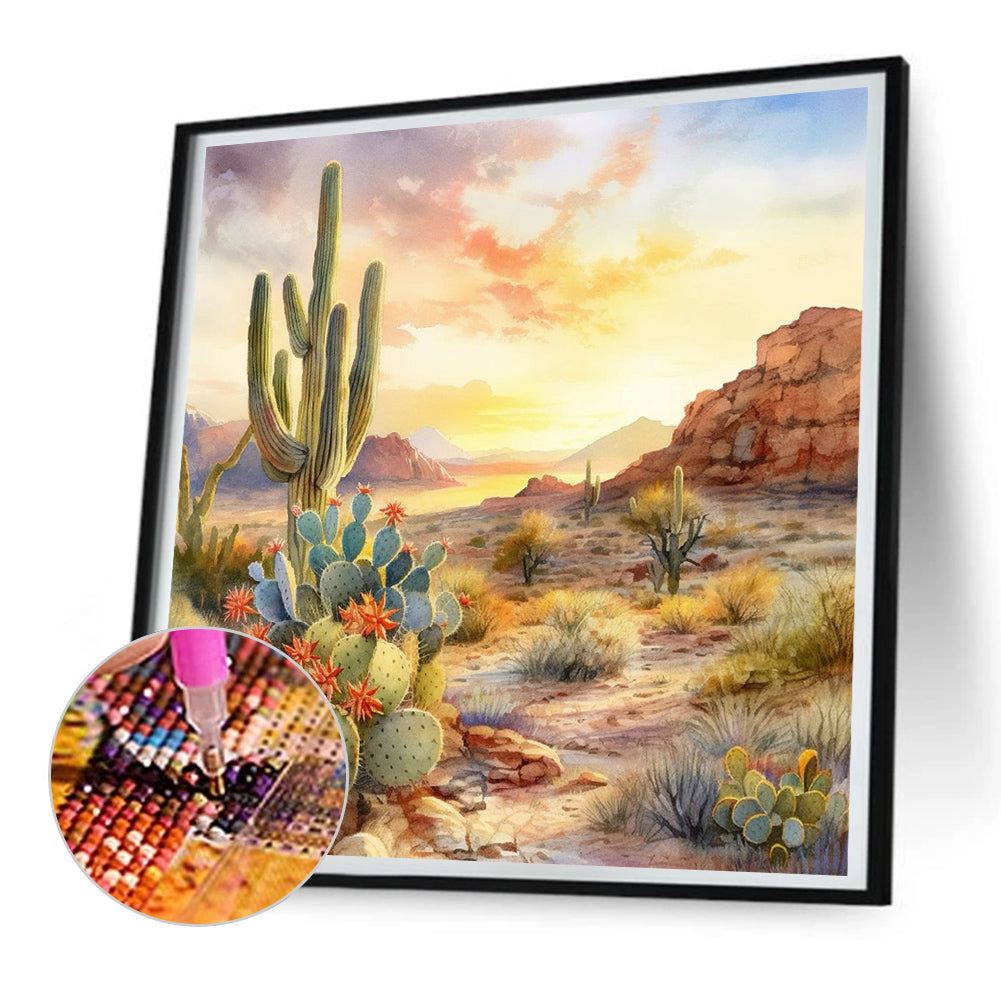 Cactus Flower - Full Round Drill Diamond Painting 30*30CM