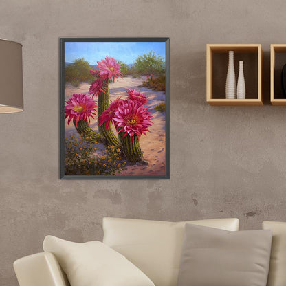 Cactus Flower - Full Round Drill Diamond Painting 30*40CM