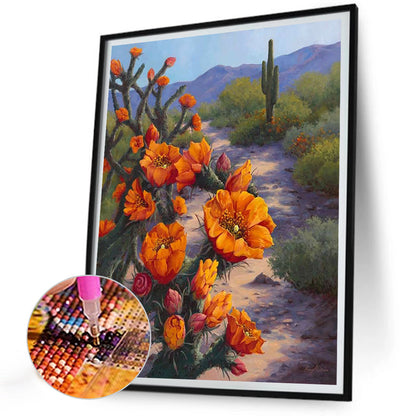 Cactus Flower - Full Round Drill Diamond Painting 30*40CM