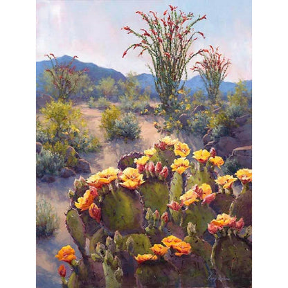 Cactus Flower - Full Round Drill Diamond Painting 30*40CM