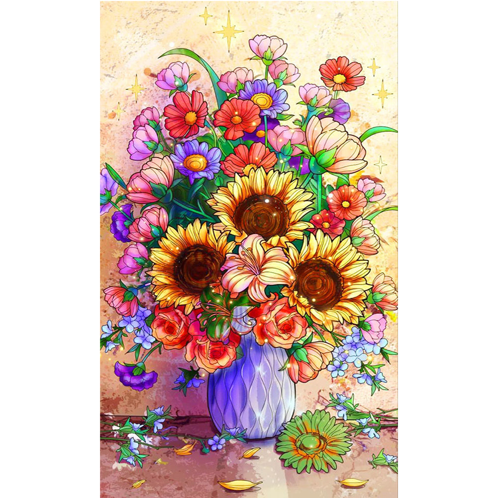 Sunflower Bouquet - 11CT Stamped Cross Stitch 40*65CM