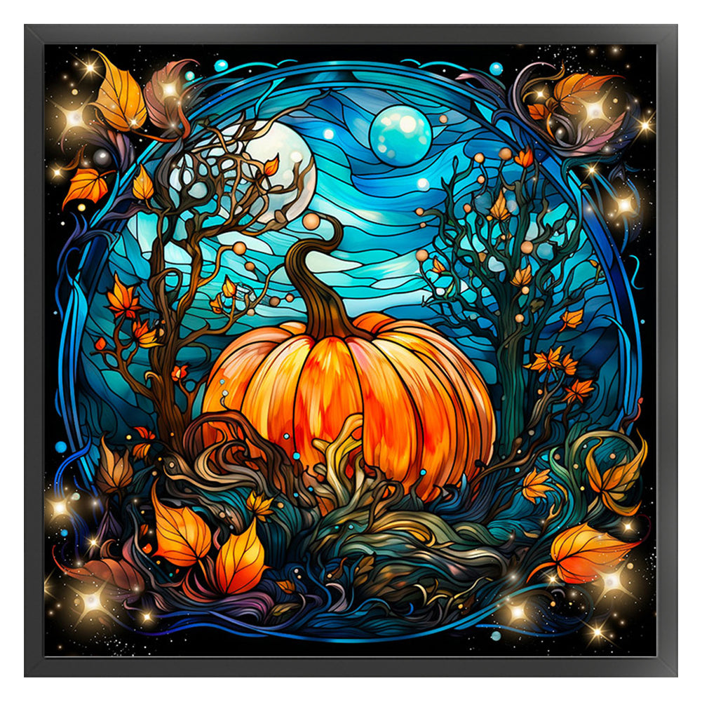 Glass Painting-Pumpkin - 11CT Stamped Cross Stitch 45*45CM