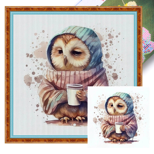 Owl - 18CT Stamped Cross Stitch 20*20CM