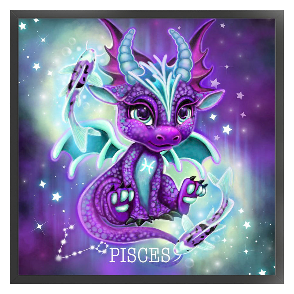 Little Flying Dragon - 18CT Stamped Cross Stitch 30*30CM